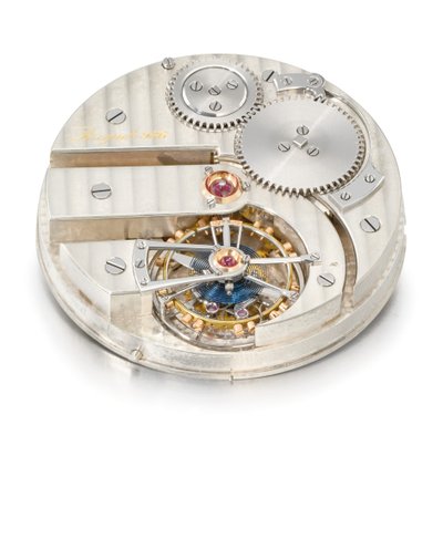 Relógio com turbilhão de um minuto sem chave Openface, Breguet no. 986 (vidro e metal) (ver também 1127360) de Swiss School