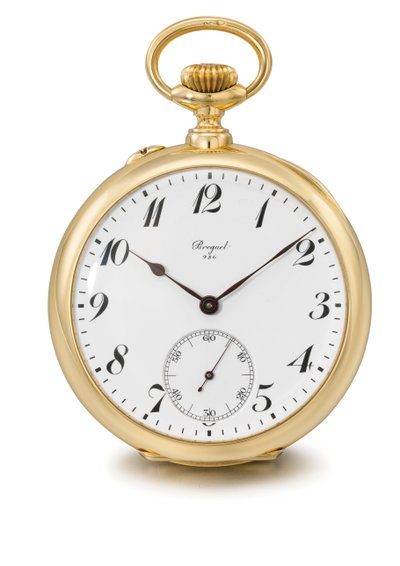 Relógio com turbilhão de um minuto sem chave Openface, Breguet no. 986 (vidro e metal) (ver também 1127361) de Swiss School
