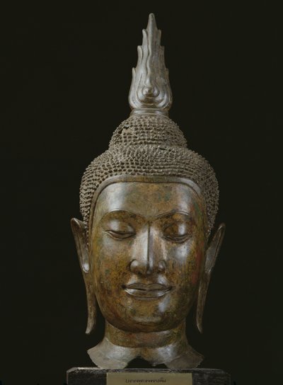 Cabeça de Buda em meditação (bronze) de School Thai