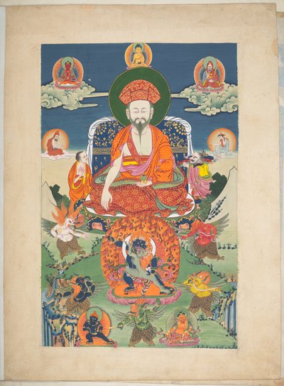 Acrescentar. Ou. 3056 Um dos 12 desenhos representando divindades tibetanas por um artista tibetano, provavelmente em Lhasa, c.1800 (gouache sobre papel) de School Tibetan