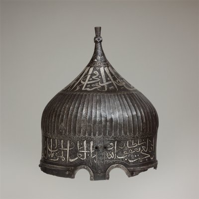 Capacete Turban, c.1478-90 (aço, ferro, prata) de School Turkish