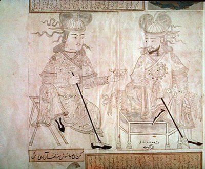 Dois homens em conversação, do Álbum 2162 (caneta e tinta sobre papel) de School Turkish