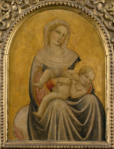 Virgem e Menino, c.1420 (tempera no painel) de School Tuscan