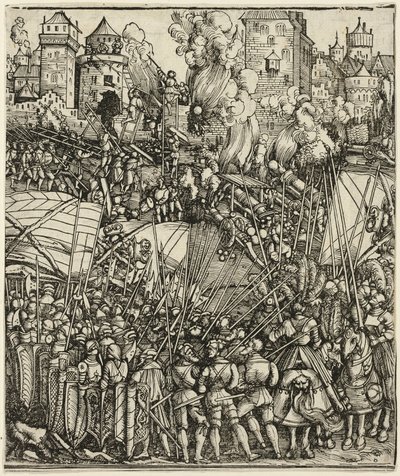A expulsão dos húngaros da Baixa Áustria, do Arco do Triunfo de Maximiliano I de School of Albrecht Dürer