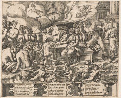 Alegoria do amor de School of Marcantonio Raimondi, after Baccio Bandinelli