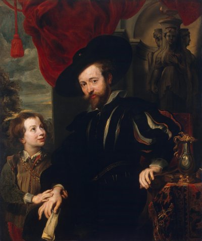 Retrato de Rubens com seu filho Albert (cópia do original perdido do final da década de 1610) de School of Peter Paul Rubens