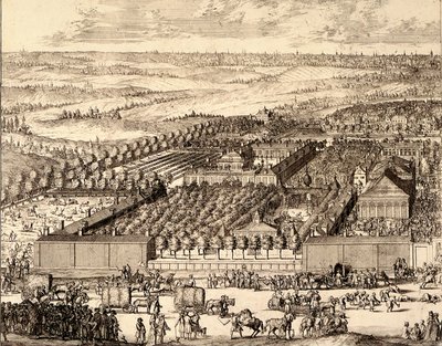 Bairro alemão Nemetskaya sloboda em Moscou parte esquerda, 1705 de Schoonebeek