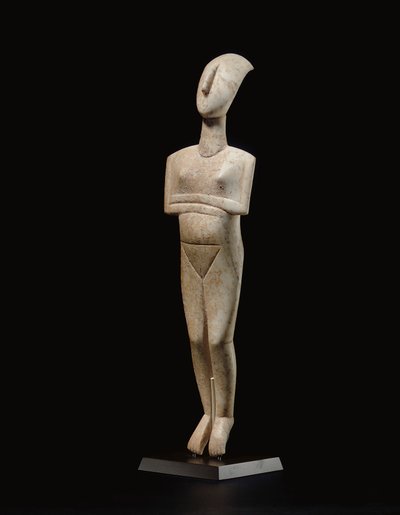 Figura feminina reclinada das Cíclades, nome do Mestre de Schuster, Início das Cíclades II, c.2400 aC de Schuster Master