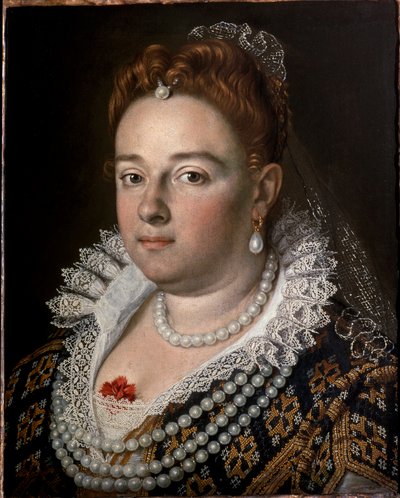 Retrato de Bianca Capello, dama veneziana da Renascença. (Pintura de Scipione Pulzone