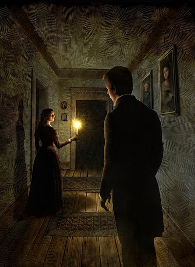Grandes Esperanças, 2012 (scratchboard, colorido digitalmente) de Scott McKowen