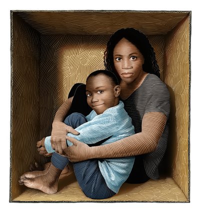 Quarto, 2018 (scratchboard, colorido digitalmente) de Scott McKowen