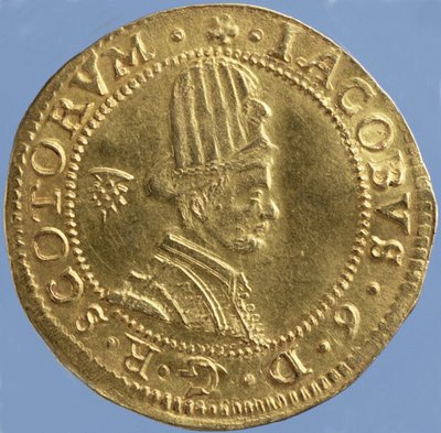 £ 4 escocês (hat-piece) de James VI, Edinburgh mint, 1591 (anverso) (ouro) (para reverso ver 244626) de Scottish School