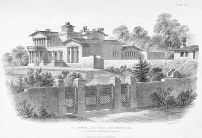 Vista exterior de Holmwood, Glasgow (gravura) de Scottish School