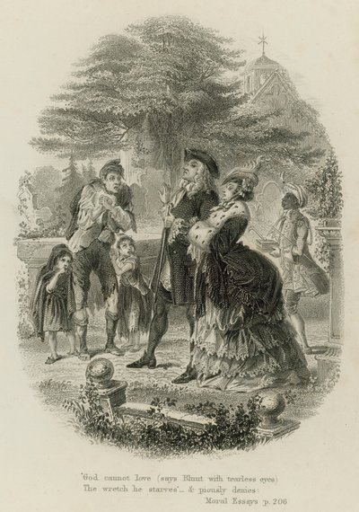 Cena de Moral Essays, de Alexander Pope (gravura) de Scottish School