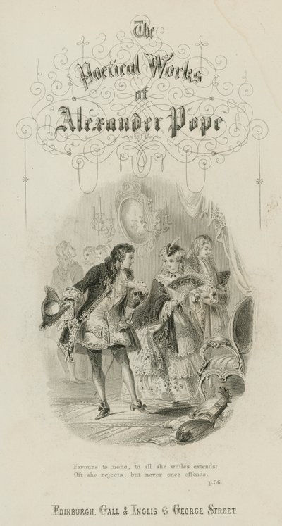 Cena da Violação da Eclusa, de Alexander Pope (gravura) de Scottish School