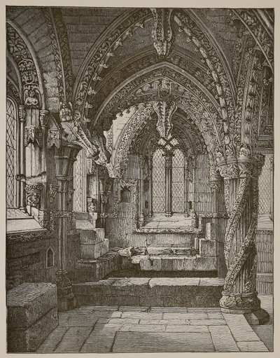 Canto sudeste de Lady Chapel, Rosslyn (foto sépia) de Scottish School