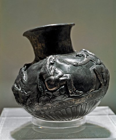 Art Scythe (Scythic Civilization ou Scythia): vaso ritual de prata do século 7-6 a.C. Museu de l