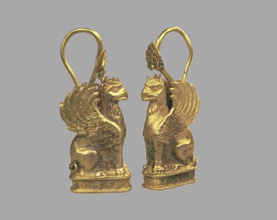 Brinco em forma de Griffin, 5º cen. BC de Scythian