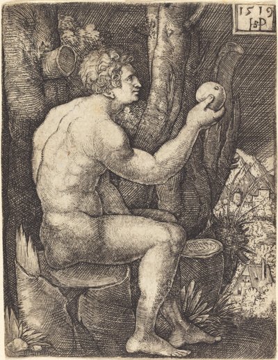 Adam Sentado de Sebald Beham