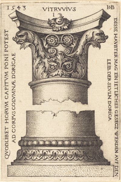 Capital e base de uma coluna de Sebald Beham