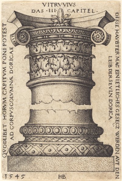 Capital e base de uma coluna de Sebald Beham