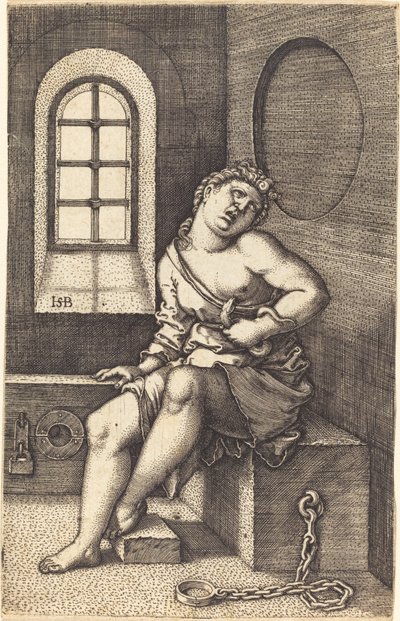 Cleópatra sentada de Sebald Beham