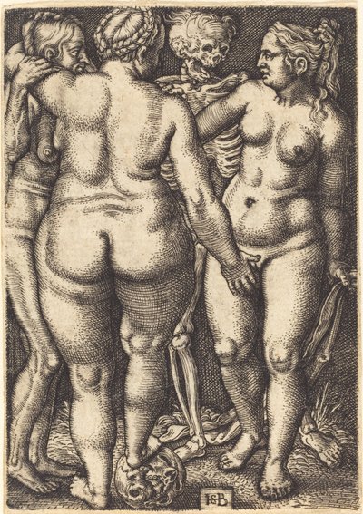 Morte e três mulheres nuas de Sebald Beham