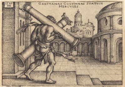 Hércules carregando as colunas de Gaza de Sebald Beham