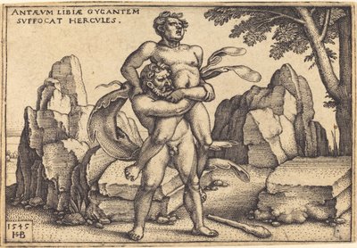 Hércules Matando Anteu de Sebald Beham