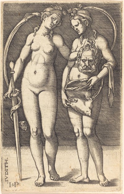 Judith e seu servo em pé de Sebald Beham