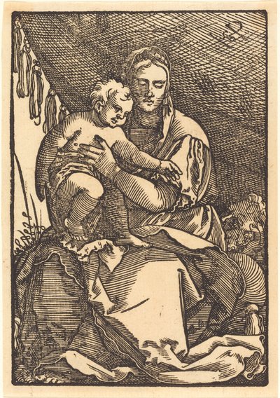 Madonna e criança sob um dossel de Sebald Beham