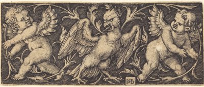 Ornamento com águia e dois gênios de Sebald Beham