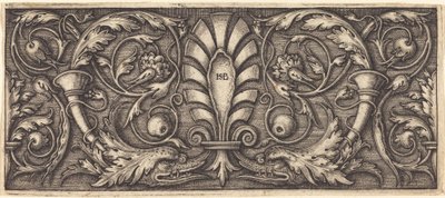 Ornamento com dois golfinhos grotescos de Sebald Beham