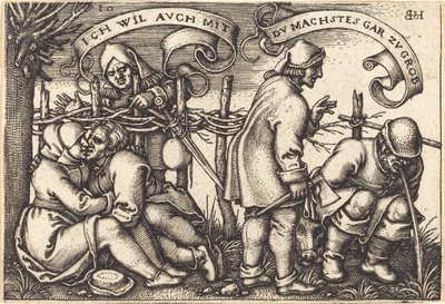 Camponeses atrás da cerca de Sebald Beham