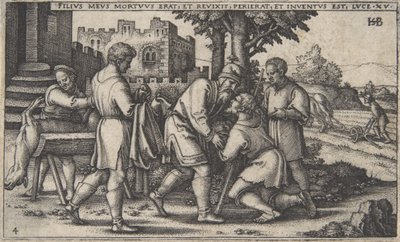 Retorno do Filho Pródigo, de A História do Filho Pródigo, c. 1540., de Sebald Beham