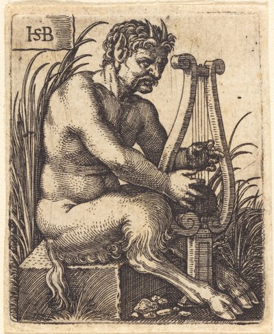 Sátiro tocando lira de Sebald Beham