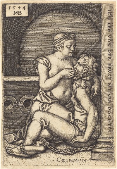 Simon e sua filha (Cimon e Pero) de Sebald Beham