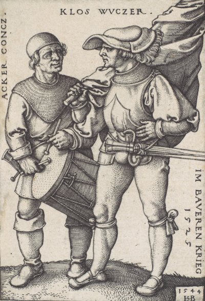 Porta-estandarte e baterista, 1544. de Sebald Beham