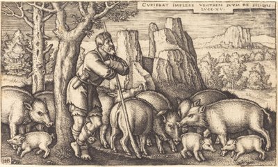 O filho pródigo com os porcos de Sebald Beham