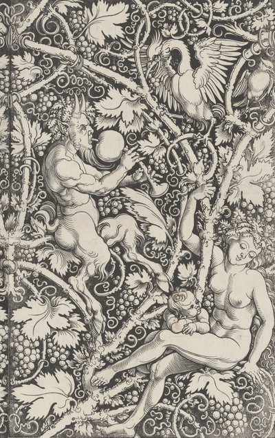 Papel de parede com a Família Satyr, 1515. de Sebald Beham