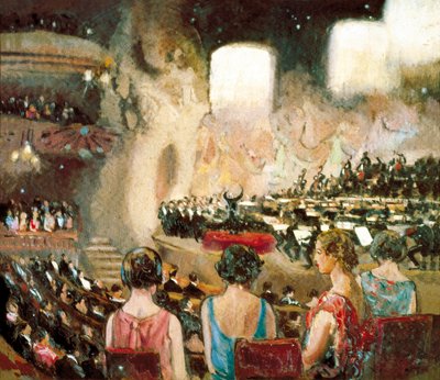 A orquestra de Pau Casals no Palácio Musical Catalão em Barcelona, 20 (óleo sobre tela) de Sebastian Junyent i Sans