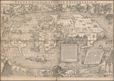 Mapa do mundo de 1532 de Sebastian Münster de Sebastian Munster