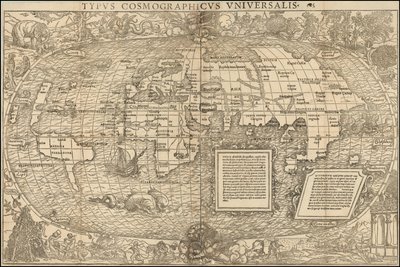 Mapa do mundo de 1537 de Sebastian Munster de Sebastian Munster