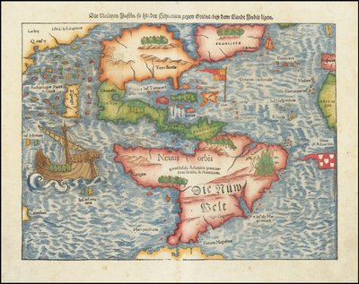 Mapa das Américas de 1561, de Sebastian Münster de Sebastian Munster