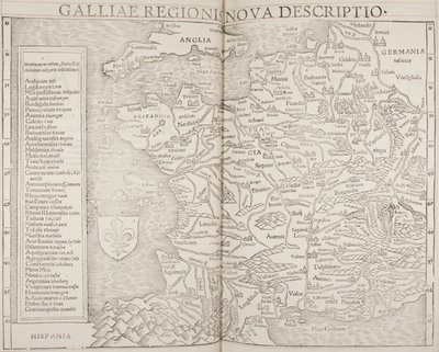 Cosmographia, detalhe de Galliae de Sebastian Munster