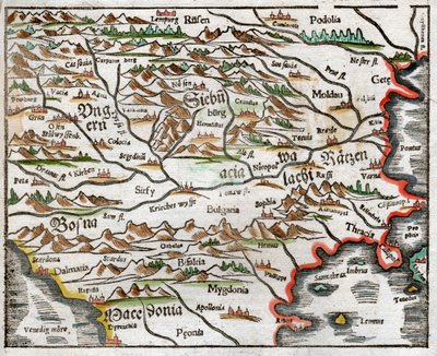 Europa Oriental e Balcãs 1575 de Sebastian Munster