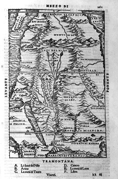 La course du Nile - em "Cosmographia" de Sebastiano Munster de Sebastian Munster