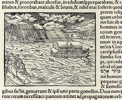 A Arca de Noé e o dilúvio, de 1550 edição da 
