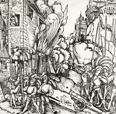 Cerco de Cartago, gravura retirada da Universalis Cosmographia (Cosmologia Universal), de Sebastian Munster (1488-1552). Alemanha de Sebastian Munster