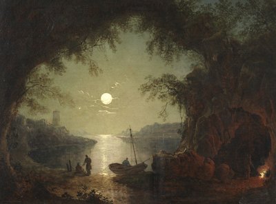 A Moonlit Cove (óleo sobre tela) de Sebastian Pether